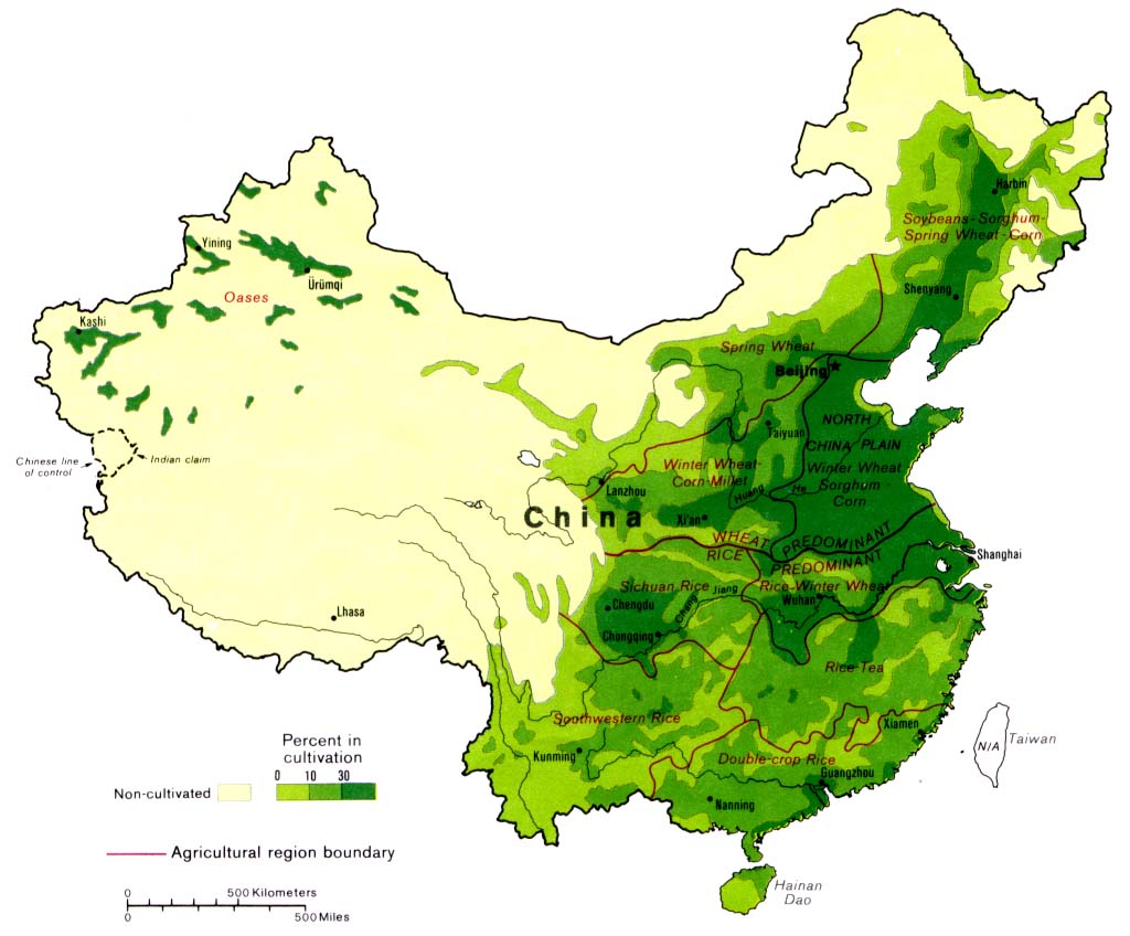 agricultural producing countries. China's agriculture map
